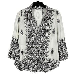 Nwot Cino Sundance Button Up Blouse XL Cotton Boho Indie Retro Chicos